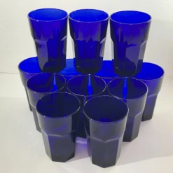 1950s Art Deco Libbeys Cobalt Blue Tumblers - Set Of 12. -Libbey Shop 1950s art deco libbeys cobalt blue tumblers set of 12 8568