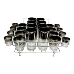 1950s Silver Fade Glasses, In Chrome Carrier - 25 Piece Set