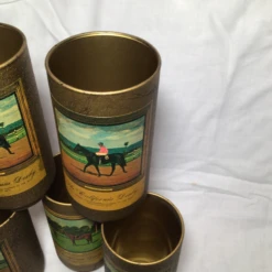 Libbey Shop -Libbey Shop 1960s gold and black splash mid century modern the california derby highball glasses set of 5 6013