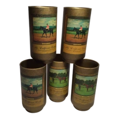 1960s Gold And Black Splash Mid-Century Modern “The California Derby” Highball Glasses - Set Of 5