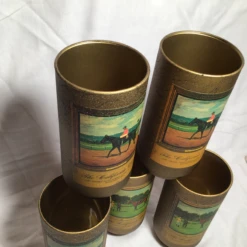 1960s Gold And Black Splash Mid-Century Modern “The California Derby” Highball Glasses - Set Of 5 -Libbey Shop 1960s gold and black splash mid century modern the california derby highball glasses set of 5 7192