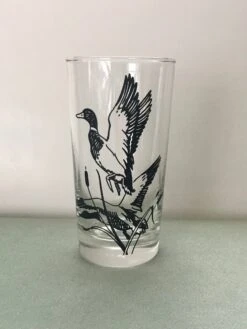 1960’s Libbey Black Duck Pressed Glass Tumblers- Set Of 5 -Libbey Shop 1960s libbey black duck pressed glass tumblers set of 5 0571