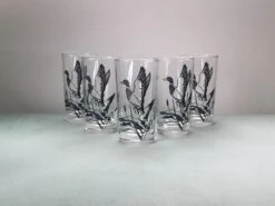 1960’s Libbey Black Duck Pressed Glass Tumblers- Set Of 5 -Libbey Shop 1960s libbey black duck pressed glass tumblers set of 5 8222