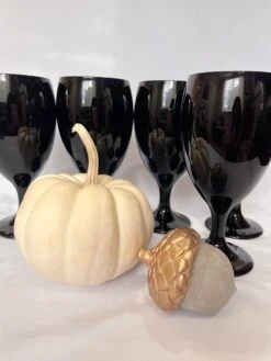 1970’s Libbey Mid Century Black Water/Wine Goblets - Set Of 9 -Libbey Shop 1970s libbey mid century black waterwine goblets set of 9 0451