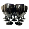 1970’s Libbey Mid Century Black Water/Wine Goblets - Set Of 9 -Libbey Shop 1970s libbey mid century black waterwine goblets set of 9 0683