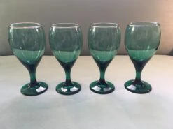 Libbey Shop -Libbey Shop 1980s libbey juniper gold rimmed wine glasses set of 4 0399