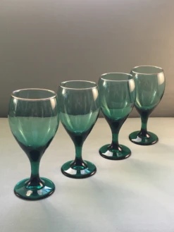1980s Libbey Juniper Gold Rimmed Wine Glasses- Set Of 4 -Libbey Shop 1980s libbey juniper gold rimmed wine glasses set of 4 3091