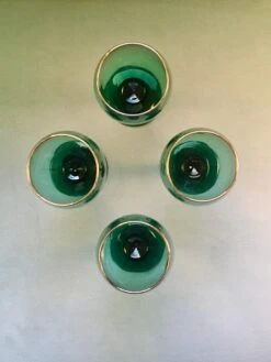 1980s Libbey Juniper Gold Rimmed Wine Glasses- Set Of 4 -Libbey Shop 1980s libbey juniper gold rimmed wine glasses set of 4 3153