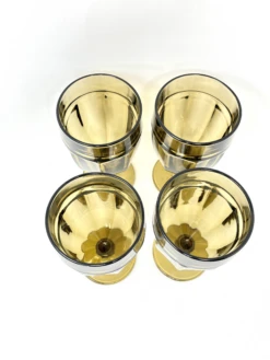 1980s Libbey Large Smokey Glass Gibralter Water Goblets- Set Of 4 -Libbey Shop 1980s libbey large smokey glass gibralter water goblets set of 4 9355