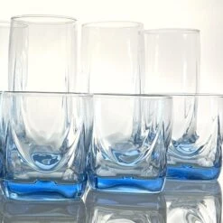 2000s Libbey Glass Company "Carrington Misty Blue Drinking Glasses Set- 10 Pieces -Libbey Shop 2000s libbey glass company carrington misty blue drinking glasses set 10 pieces 1323