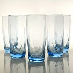 2000s Libbey Glass Company "Carrington Misty Blue Drinking Glasses Set- 10 Pieces -Libbey Shop 2000s libbey glass company carrington misty blue drinking glasses set 10 pieces 2863