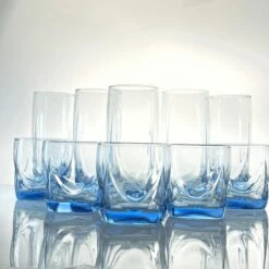 2000s Libbey Glass Company "Carrington Misty Blue Drinking Glasses Set- 10 Pieces -Libbey Shop 2000s libbey glass company carrington misty blue drinking glasses set 10 pieces 8760