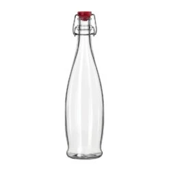 Libbey 13150035 1L Water Bottle With Red Wire Bail Lid - 6 / CS