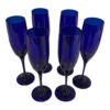Libbey Cobalt Blue Champagne Flutes, A Set Of 6 -Libbey Shop libbey cobalt blue champagne flutes a set of 6 0266