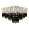 Mid-Century Libbey Black & Gold Band Collins Glasses - Set Of 10 -Libbey Shop mid century libbey black and gold band collins glasses set of 10 3492