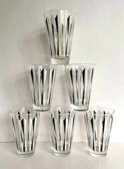 Mid-Century Modern Arrow Design Tumbler Glasses- Set Of 6 -Libbey Shop mid century modern arrow design tumbler glasses set of 6 0053