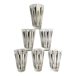 Mid-Century Modern Arrow Design Tumbler Glasses- Set Of 6