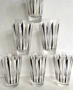 Mid-Century Modern Arrow Design Tumbler Glasses- Set Of 6 -Libbey Shop mid century modern arrow design tumbler glasses set of 6 9885