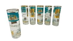 Midcentury 22k Gold Tall Glassware- Set Of 6 -Libbey Shop midcentury 22k gold tall glassware set of 6 4311