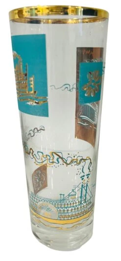 Midcentury 22k Gold Tall Glassware- Set Of 6 -Libbey Shop midcentury 22k gold tall glassware set of 6 8328