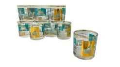Midcentury 22k Rocks Glassware- Set Of 8 -Libbey Shop midcentury 22k rocks glassware set of 8 8472