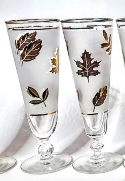 Vintage Autumn Gold Leaf Pilsners- Set Of 6 -Libbey Shop vintage autumn gold leaf pilsners set of 6 3373