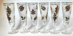 Vintage Autumn Gold Leaf Pilsners- Set Of 6 -Libbey Shop vintage autumn gold leaf pilsners set of 6 5374