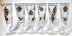 Vintage Autumn Gold Leaf Pilsners- Set Of 6 -Libbey Shop vintage autumn gold leaf pilsners set of 6 9251