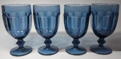 Vintage Dusky Blue Goblets- Set Of 4 -Libbey Shop vintage dusky blue goblets set of 4 2546