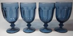 Vintage Dusky Blue Goblets- Set Of 4 -Libbey Shop vintage dusky blue goblets set of 4 4542