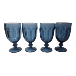 Vintage Dusky Blue Goblets- Set Of 4