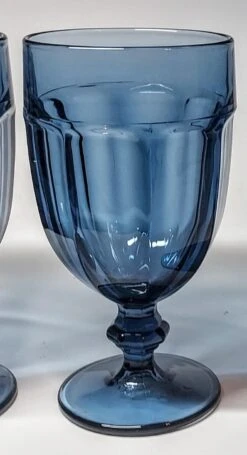 Vintage Dusky Blue Goblets- Set Of 4 -Libbey Shop vintage dusky blue goblets set of 4 7892