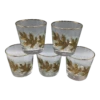 Vintage Libbey Gold Oak Leaf/Gold Rim Low Ball Glasses Whiskey Glasses-Set Of 5 -Libbey Shop vintage libbey gold oak leafgold rim low ball glasses whiskey glasses set of 5 3643