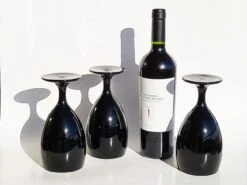 Vintage Libbey Water Goblet Glasses In Black Cobalt, Set Of 3 -Libbey Shop vintage libbey water goblet glasses in black cobalt set of 3 0223