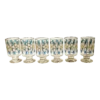 Vintage Mid Century Green And Blue Gold Trimmed Goblets - Set Of 6 2 Vintage Mid Century Green And Blue Gold Trimmed Goblets - Set Of 6 -Libbey Shop vintage mid century green and blue gold trimmed goblets set of 6 0683