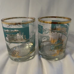Vintage Mid-Century Modern Libbey Southern Comfort Whiskey Steamboat On Rocks Glasses- A Pair -Libbey Shop vintage mid century modern libbey southern comfort whiskey steamboat on rocks glasses a pair 6220