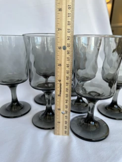 Vintage Mid Century Wine Glasses By Libbey In Tawny/Grey Optic Swirl Pattern Glasses- Set Of 7 -Libbey Shop vintage mid century wine glasses by libbey in tawnygrey optic swirl pattern glasses set of 7 6262