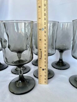 Vintage Mid Century Wine Glasses By Libbey In Tawny/Grey Optic Swirl Pattern Glasses- Set Of 7 -Libbey Shop vintage mid century wine glasses by libbey in tawnygrey optic swirl pattern glasses set of 7 6609
